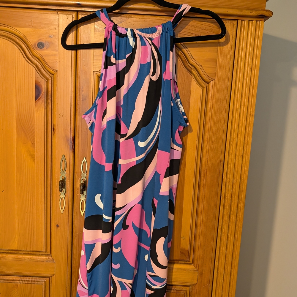 Trina Turk Vibrant Abstract Halter Dress